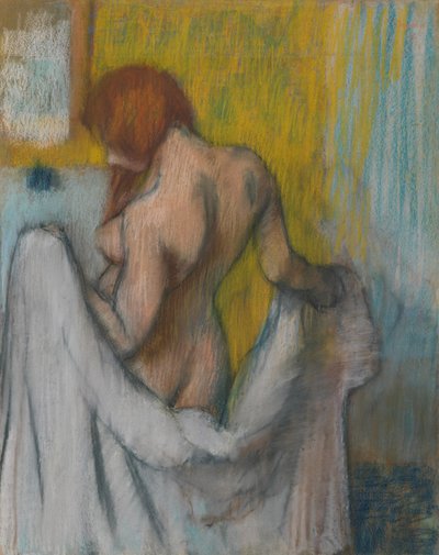Donna con un asciugamano da Edgar Degas