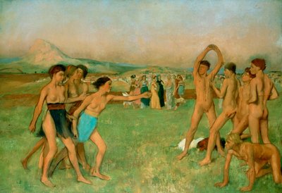 Giovani spartani che si esercitano, c1860 da Edgar Degas