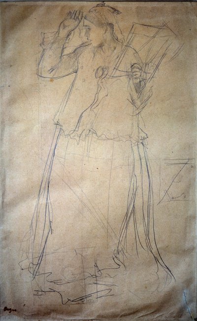 Giovane donna che canta da Edgar Degas