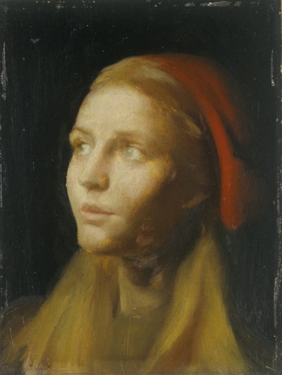 Studio della testa di una ragazza da Edgar Herbert Thomas