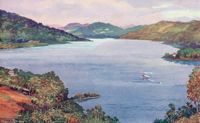 Uno scorcio del grande lago artificiale a Riberao das Lages, costruito dalla Rio de Janeiro Tramway, Light and Power Company da Edgar L. Pattison