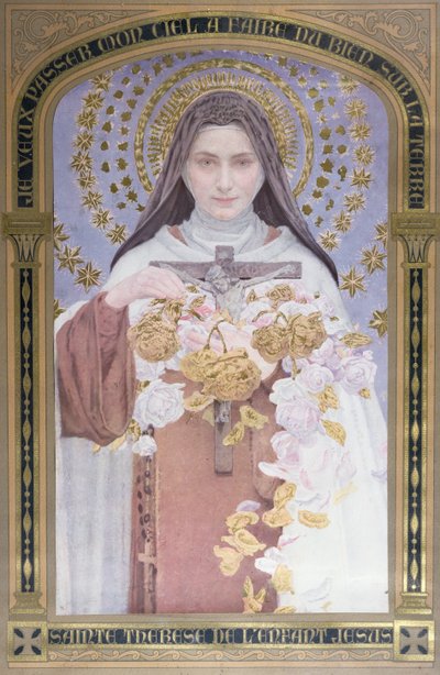 Santa Teresa di Lisieux (1873-97) 1928 (acquerello su carta) da Edgar Maxence