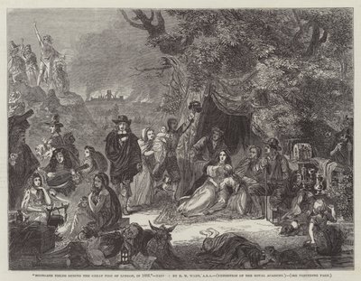 Campi di Highgate durante il Grande Incendio di Londra, 1666 da Edgar Melville Ward
