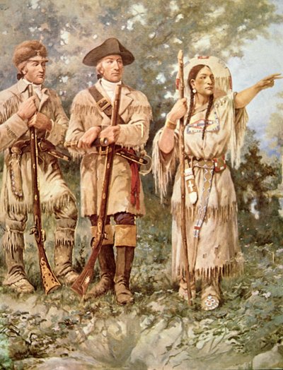 Lewis e Clark con Sacagawea (dettaglio) da Edgar Samuel Paxson