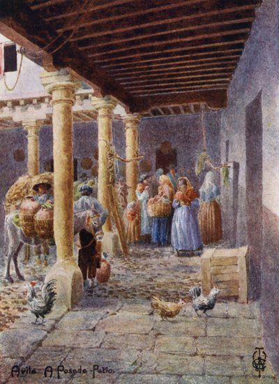 Spagna settentrionale: Avila, un patio della posada da Edgar T. A. Wigram
