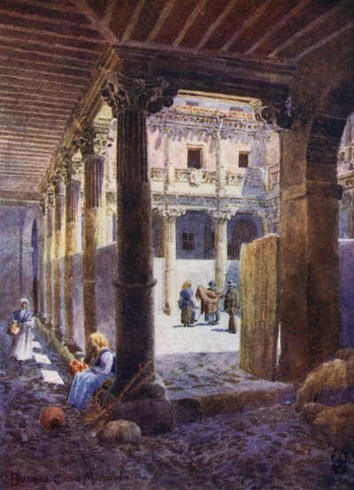 Spagna settentrionale: Burgos, Patio della Casa de Miranda da Edgar T. A. Wigram