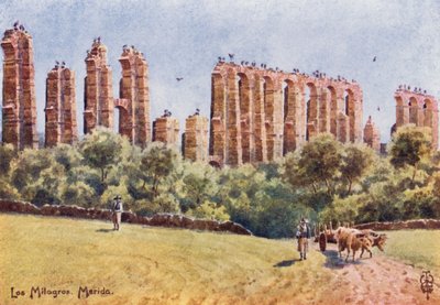 Spagna settentrionale: Merida, "Los Milagros," le rovine del grande acquedotto da Edgar T. A. Wigram