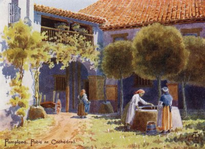 Spagna settentrionale: Pamplona, un patio vicino alla cattedrale da Edgar T. A. Wigram