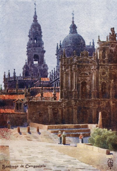 Spagna settentrionale: Santiago de Compostela, la cattedrale da nord-est da Edgar T. A. Wigram