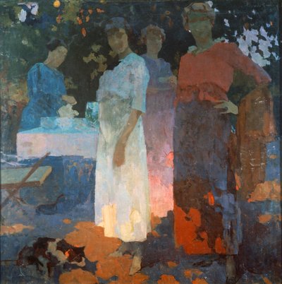 Colazione in giardino, di Edgardo Curcio (1881-1923) da Edgardo Curcio