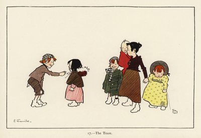 La presa in giro (litografia a colori) da Edith Farmiloe