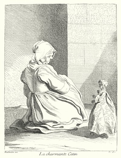 La prostituta affascinante (incisione) da Edmé (after) Bouchardon