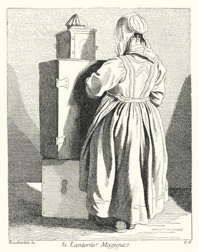 La lanterna magica (incisione) da Edmé (after) Bouchardon