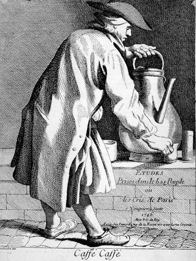 Mercante di caffè - disegno di Bouchardon da Edmé Bouchardon