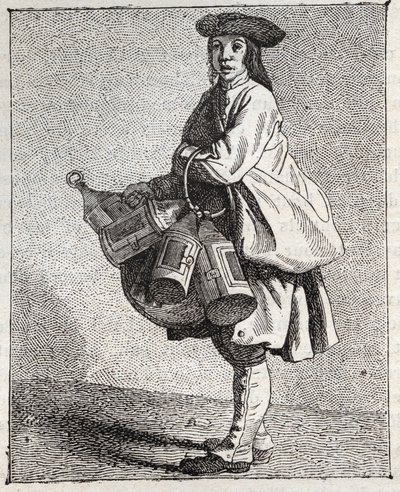 Le marchand de lanternes - Petit métier di Parigi (Études prises dans le bas Peuple, ou les Cris de Paris) - incisione di Edme Bouchardon (1698-1762) da Edmé Bouchardon