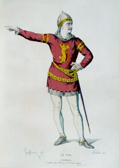 Costume per Don Rodrigue o Le Cid nella scena 2 dell