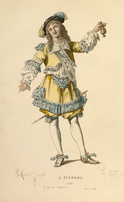 Costume per il ruolo di Lelie, 1868 circa (incisione) da Edmond Aime Florentin Geffroy