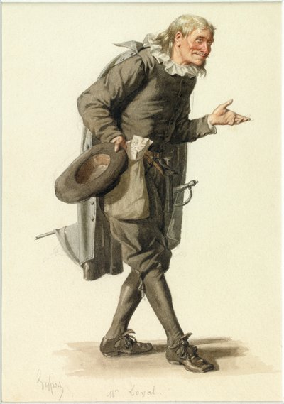 Ritratto di Monsieur Loyal, 1870 circa (acquerello) da Edmond Aime Florentin Geffroy