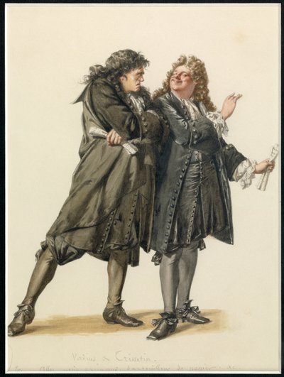 Ritratto di Vadius e Trissotin, 1870 circa (acquerello) da Edmond Aime Florentin Geffroy