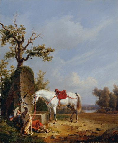 Cavaliere con cavallo da Edmond Jean Baptiste Tschaggeny