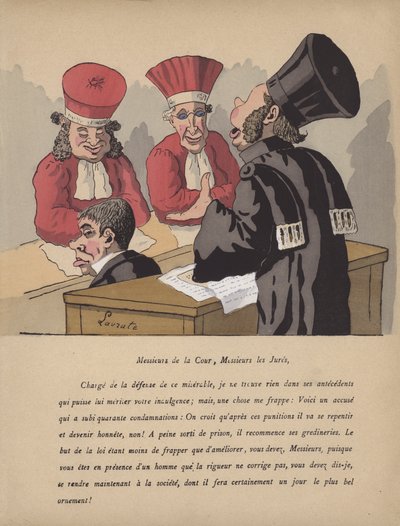 Scena in aula di tribunale da Edmond Lavrate
