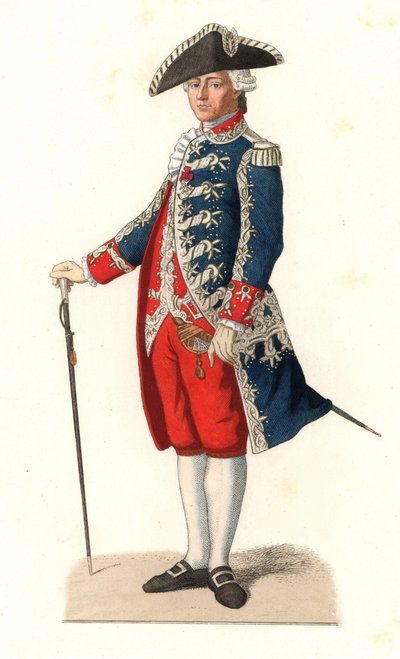 Charles Gravier, Conte di Vergennes (1719-1787), in uniforme come capitano delle guardie della porta del re, Francia da Edmond Lechevallier Chevignard