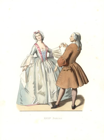 Maestro di ballo e giovane donna veneziana da Edmond Lechevallier Chevignard