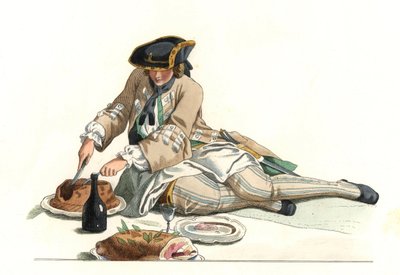 Gentiluomo francese in abito da caccia da Edmond Lechevallier Chevignard
