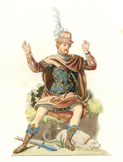 Gentiluomo francese in costume antico da Edmond Lechevallier Chevignard