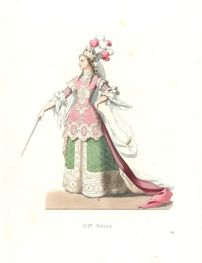 Donna francese in costume da balletto da Edmond Lechevallier Chevignard