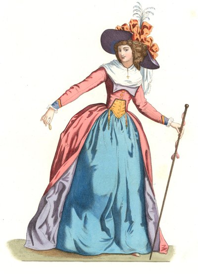 Donna francese alla moda del XVIII secolo da Edmond Lechevallier Chevignard