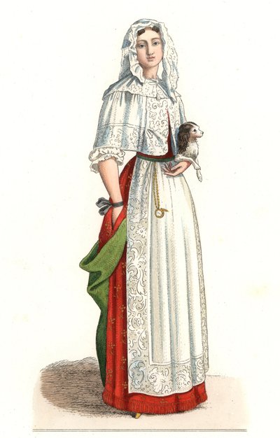 Donna francese in abito da mattina da Edmond Lechevallier Chevignard