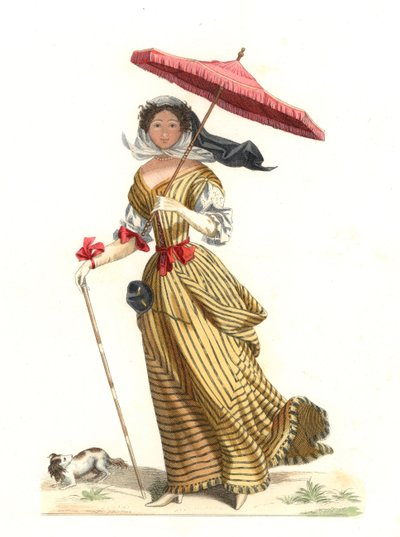 Donna francese in abito estivo da Edmond Lechevallier Chevignard
