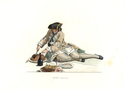 Gentiluomo in abiti da caccia, Francia da Edmond Lechevallier Chevignard