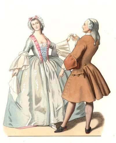 Maestro di danza e un giovane veneziano, lezione di danza in Italia XVIII secolo da Edmond Lechevallier Chevignard