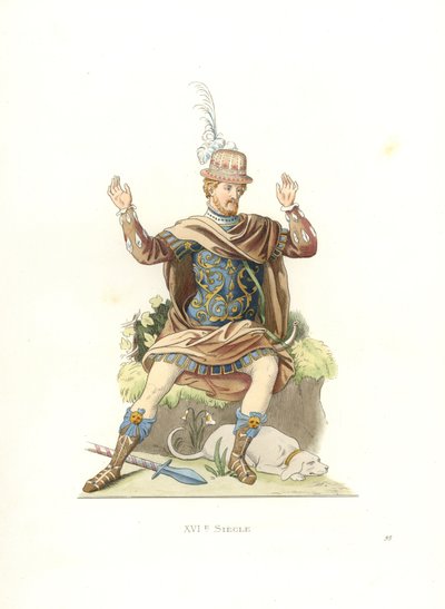 Gentiluomo francese in costume antico da Edmond Lechevallier Chevignard