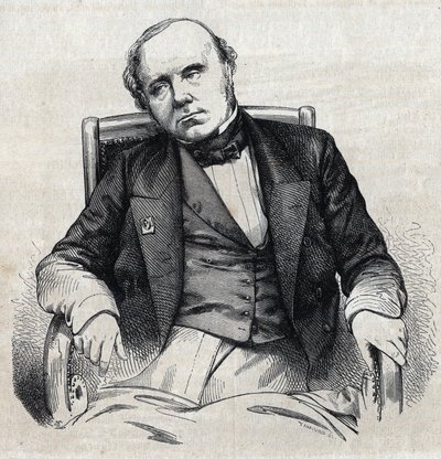 Ritratto di Augustin Thierry (1795-1856), storico francese. Incisione di Chevignard in 