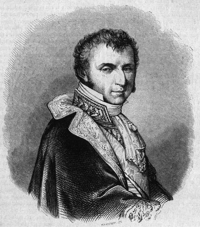 Ritratto di Nicolas Francois Mollien (1758-1850), politico francese. Incisione di Chevignard in "Le Magasin Picturesque" da Edmond Lechevallier Chevignard