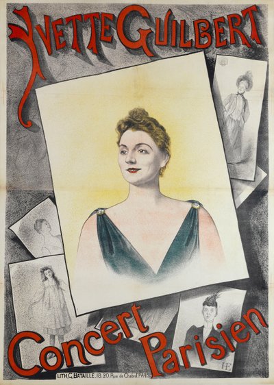 Concerto di Yvette Guilbert, Parisien, 1890 da Edmond Marie Höner