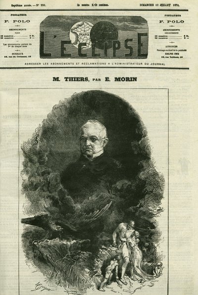 Ritratto di Adolphe Thiers (1797-1877), politico francese. Copertina in 