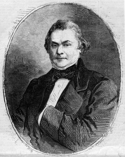 Ritratto di Claude Alphonse Delangle, magistrato e politico francese. Incisione di Morin in 