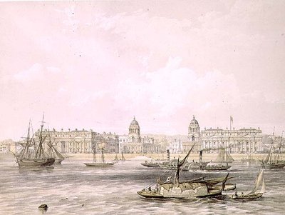 Ospedale di Greenwich, inciso da Thomas Picken (fl.1838-d.1870), pub. 1852 da Lloyd Bros. & Co. (litografia) da Edmund (after) Walker