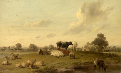 Paesaggio con bovini e pecore da Edmund Bristow