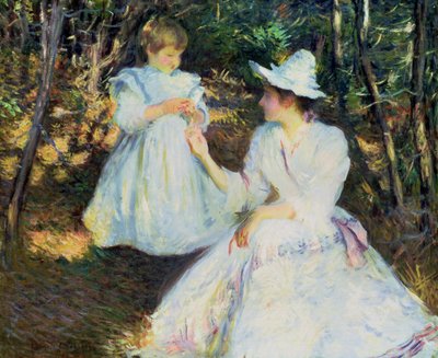 Madre e bambino nei boschi di pini, c.1893 da Edmund Charles Tarbell