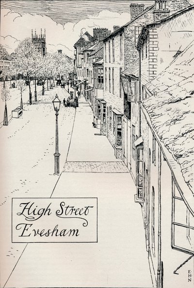 High Street Evesham, XIX secolo da Edmund Hort New