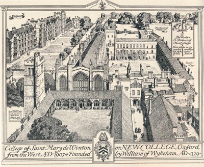 New College, Oxford, c1905 da Edmund Hort New