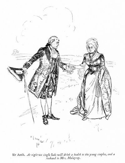 Illustrazione per I rivali di Sheridan (incisione) da Edmund Joseph (after) Sullivan