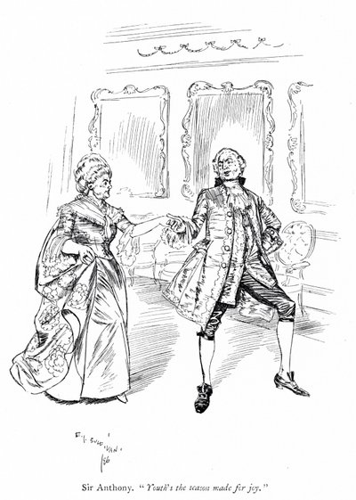 Illustrazione per I rivali di Sheridan (incisione) da Edmund Joseph (after) Sullivan
