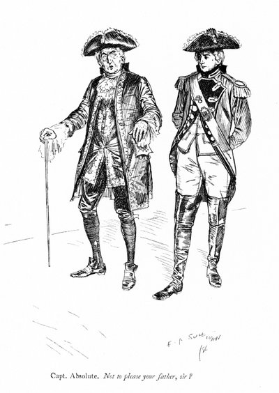 Illustrazione per I rivali di Sheridan (incisione) da Edmund Joseph (after) Sullivan