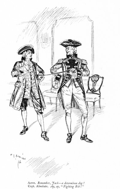 Illustrazione per I rivali di Sheridan (incisione) da Edmund Joseph (after) Sullivan